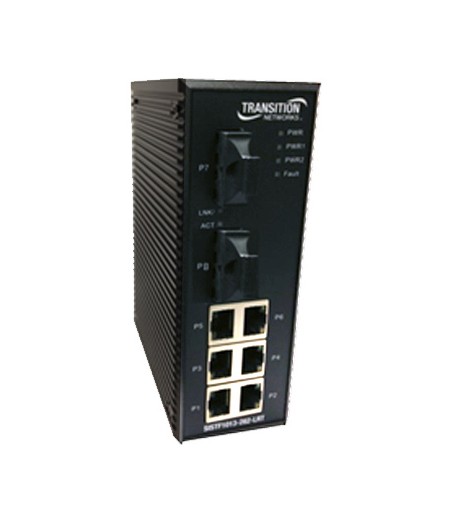Switch industriale unmanaged 6 porte Fast Ethernet + 2 porte fibra
